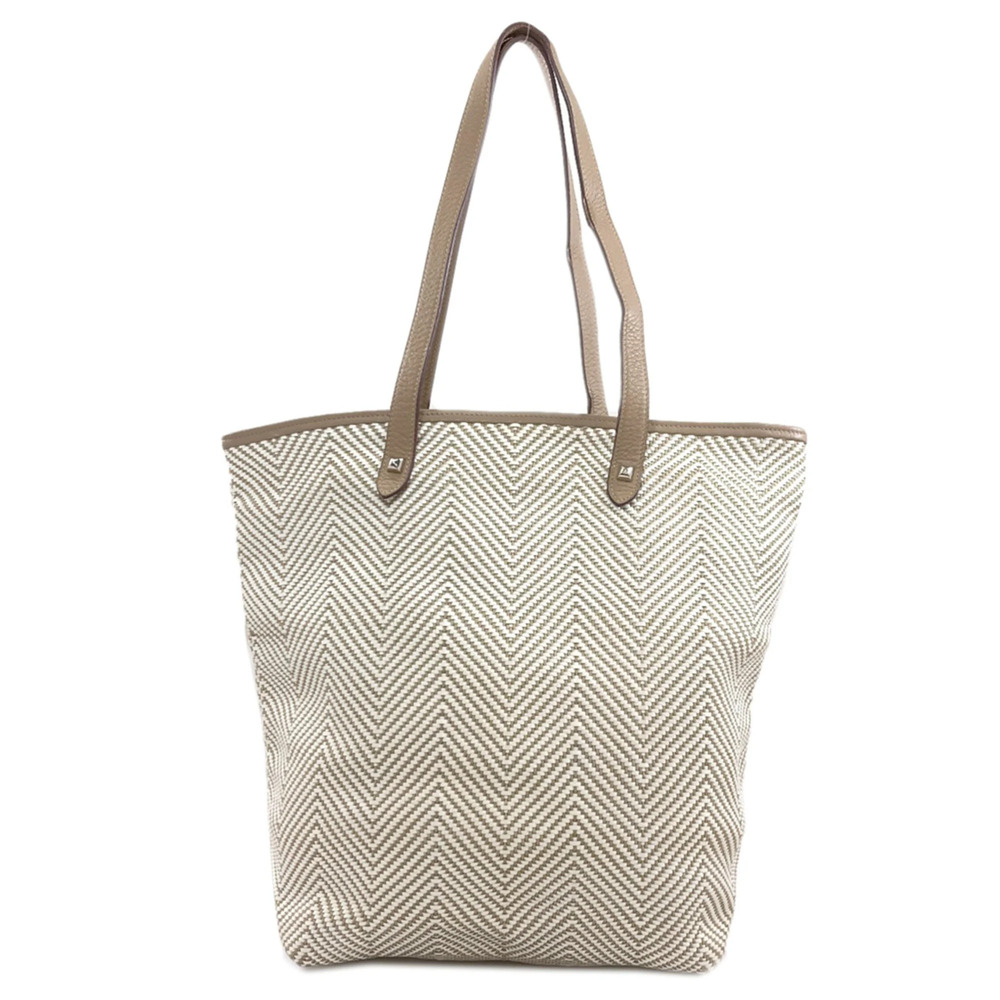 Hermes Cabas Chennai MM Tote Bag with Silver Hardware, Leather/Canvas, Women's